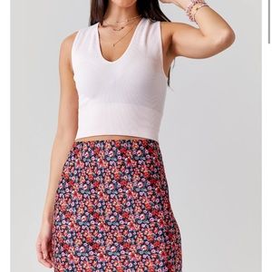 Lanae Deep V Neck Ribbed Tank Top